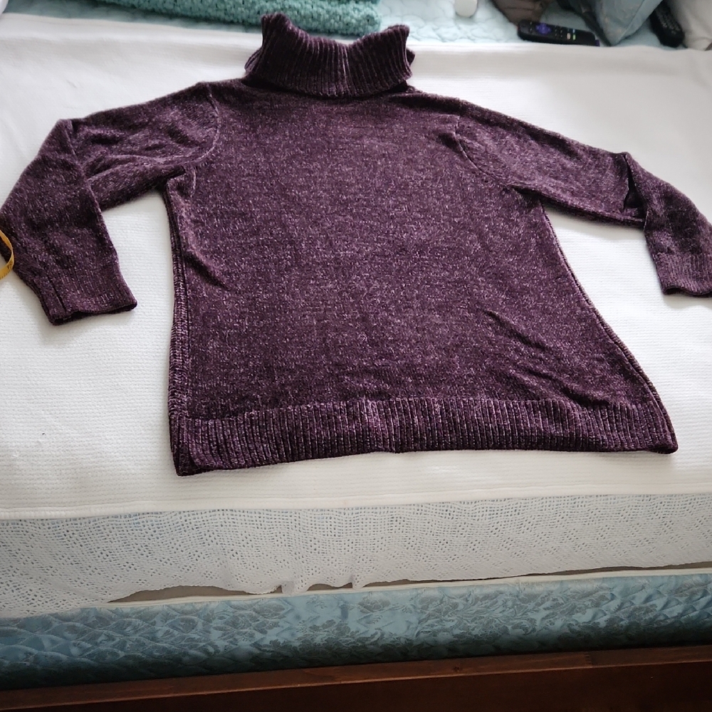 Women's Purple Turtleneck Sweater